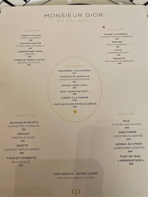 alto dior menu|dior's restaurant menu.